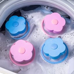 Dailygoods - Dailygoody - drijvende waslint - herbruikbare wasmachine pluizenvanger - blauw en roze - haarverwijderaar - filterzak - geschikt voor wasserij - 4 stu — thumbnail 4
