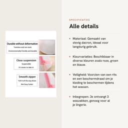 Dailygoods- Waszak met Rits - Waszakje BH - Waszakken voor Wasgoed - Dacron - Beschermd tijdens Wassen - Verkrijgbaar in Meerdere Kleuren — thumbnail 4