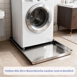 Wasmachine Afvoerpan - Lekbak Vloer - Apparaat Bescherming - Roestvrij Staal Gelast - Diverse Maten - Zilverkleurig — thumbnail 2