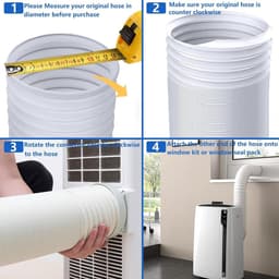 Afvoerslang - Airco slang - Koelte behouden - Ingebouwde staaldraad - 3 meter 130mm - Grijs — thumbnail 5