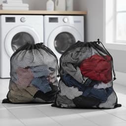 Grote Waszakken met Trekkoord 70 x 90 cm - Herbruikbare Netzakken voor Wasmachine, Kleding, Bedlinnen en Ondergoed — thumbnail 2