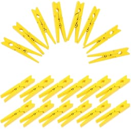Dailygoody - Bamboe wasknijpers - Duurzaam en sterk - Geel - Houten wasknijpers - Voor kleding en dekbedden - 30 stuks — thumbnail 1