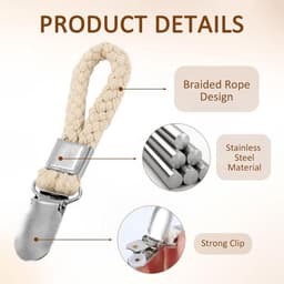 REWYTAZ-Set van 10 -Hangende theedoeken clips - Metalen keukenhanddoek hangers - Geschikt voor thuis, keuken en badkamer - Handige haak clips met lus — thumbnail 3
