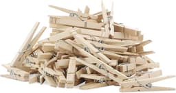 Houten Wasknijpers - Kledinghangers - Was ophangen - Niet-roestende veren - 100 stuks - Natuurlijk — thumbnail 4