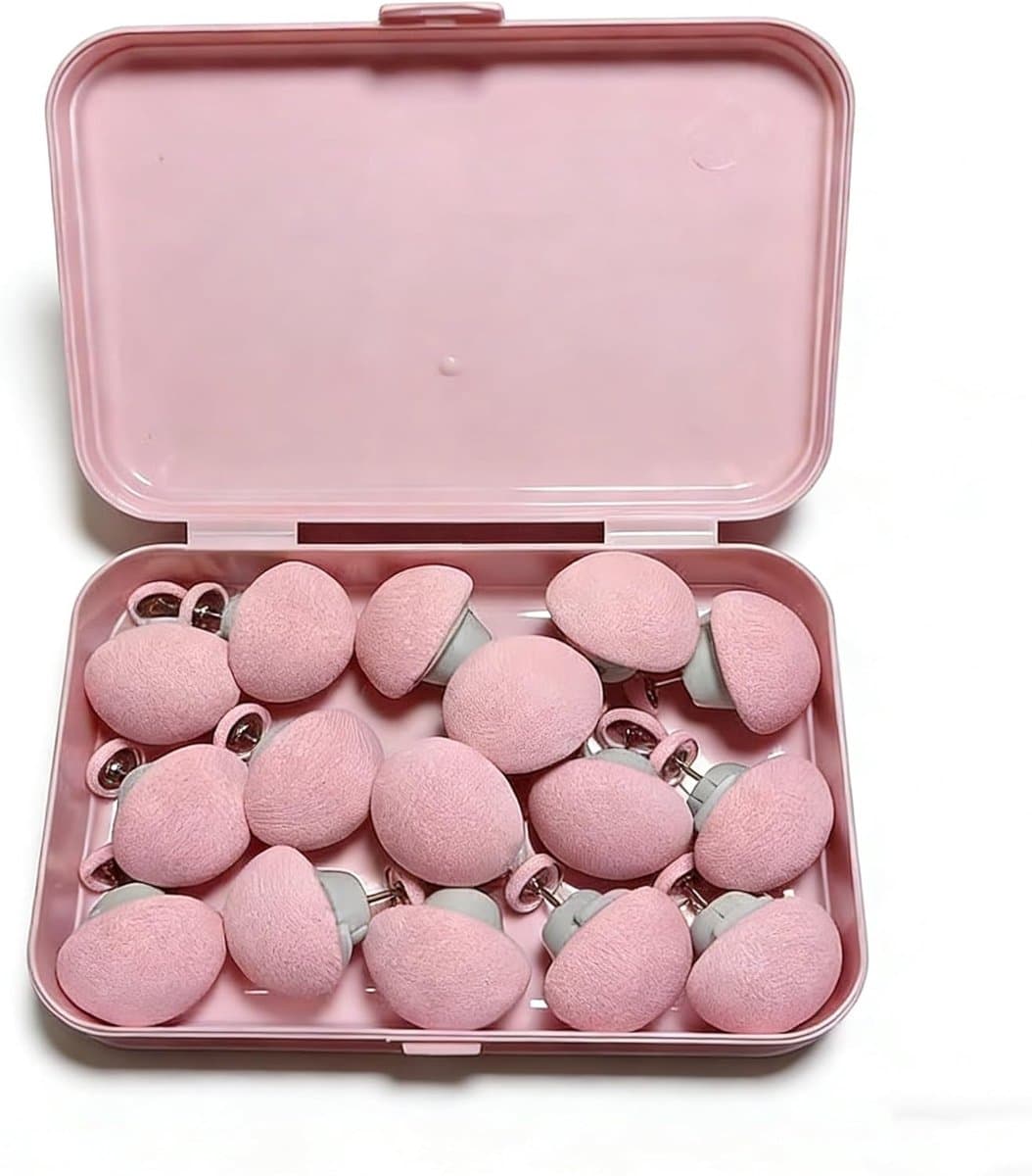 Luxe Dekbedclips - 16 Stuks - Dekbedovertrek Clips met Opbergdoos - Mushroom Design - Roze - Matras & Gordijn Spanners - Anti-slip Dekbed Speld - Zacht Katoen — afbeelding 1