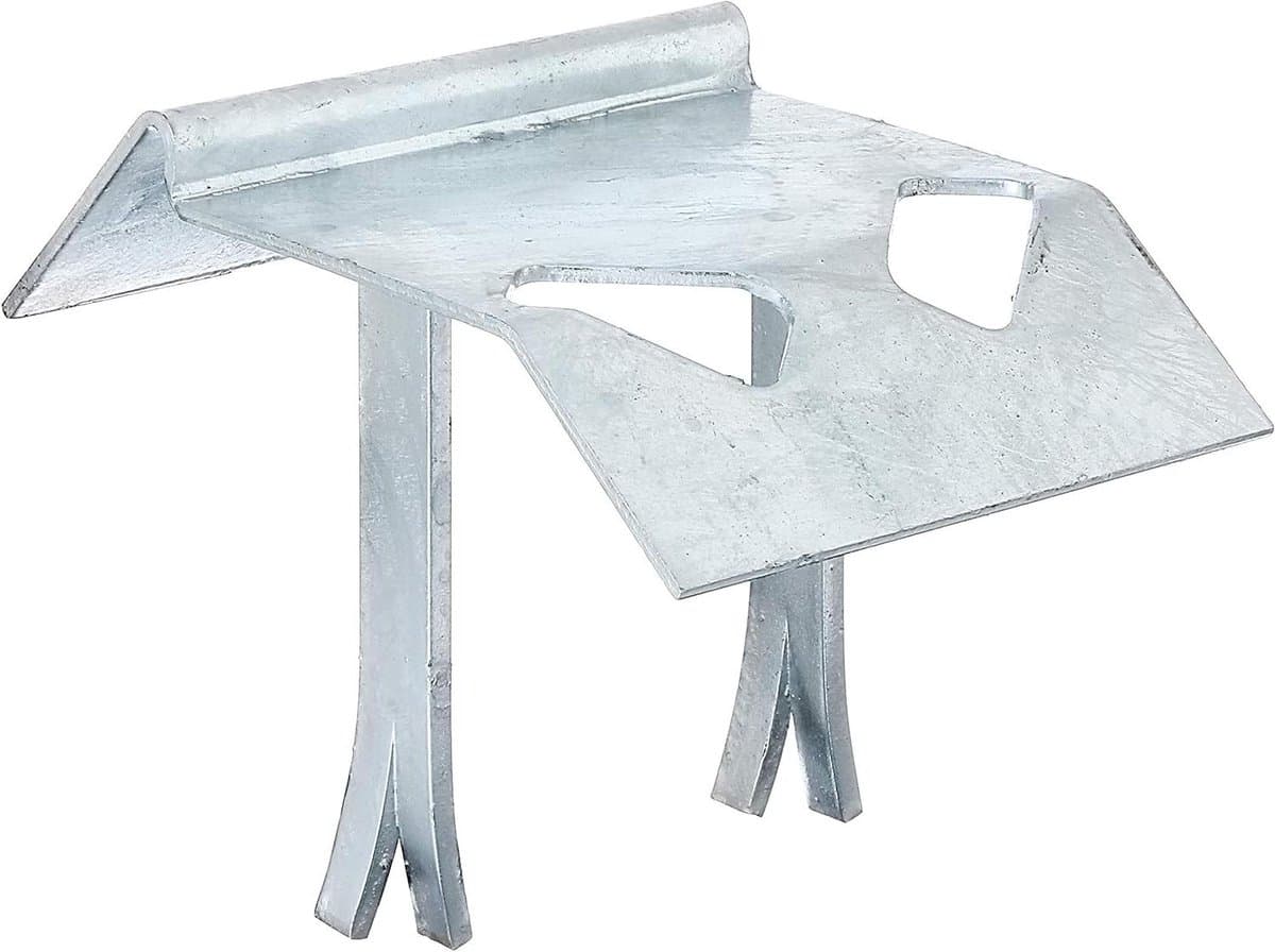 Vloerstop - Grondanker - Beton Storten - Warm Verzinkt - 125 x 47 mm - Staalkleurig — afbeelding 1