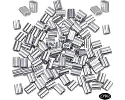 Draadkabel Ø 2 mm - Aluminium/Staaldraad - 50 stuks - Voor Hondentouw, Waslijn en Meer