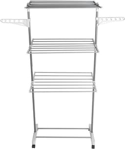 Wasrek Droogtoren - Kledingrek - Kleding Drogen - Roestvrij Staal - 75 x 44 x 158 cm - Wit — thumbnail 4