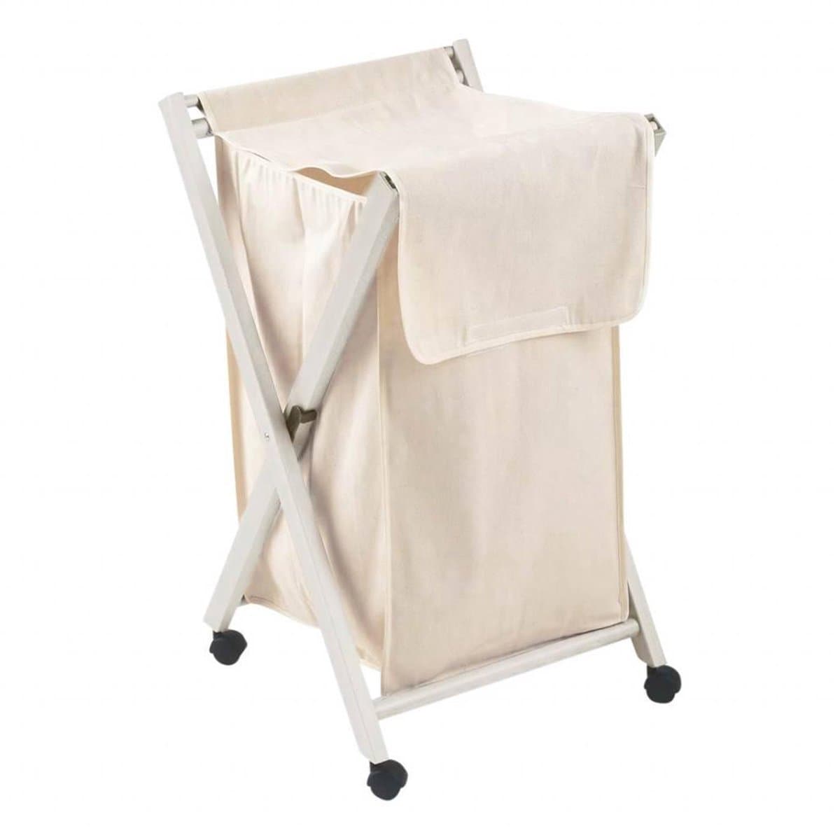Arredamenti Italia Waszak met inklapbaar houten frame op wielen wit - ARIT - Il cuore del legno — afbeelding 1