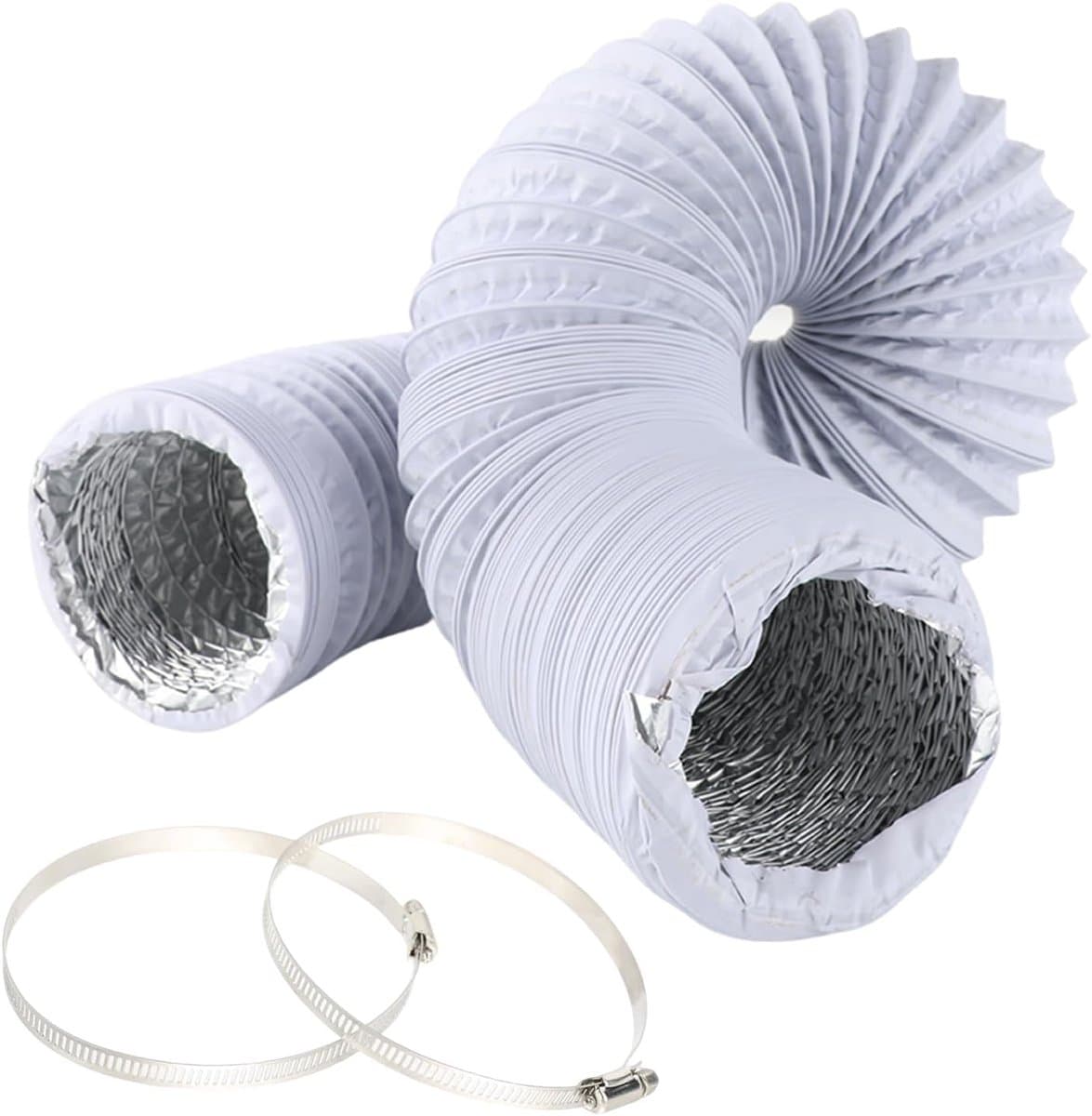 Afvoerslang - Ventilatieslang - Mobiele Airco - Inclusief Klemmen - 3 Meter - Wit — afbeelding 1