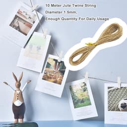 150 Stuks Mini Houten Haringen Witte Decoratieve Clips + Jute Koord - Fotoclips Wasknijpers Foto's Ansichtkaarten Memo DIY Ambachtelijke Decoratie — thumbnail 3