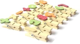 Houten Mini Knijpers - Decoratieve Clips - Ambachtelijke Projecten - Natuurlijk Materiaal - 3.5 cm Lengte - Gekleurd — thumbnail 5