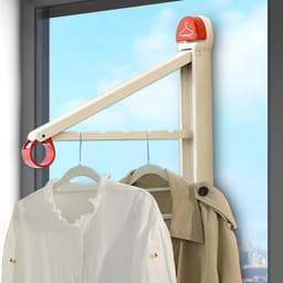 Bevestigd Aan De Wand Droogrek | Opvouwbaar En Uitschuifbaar Droogrek Voor Wasgoed | Handdoekrek Voor Badkamer En Balkon — thumbnail 3