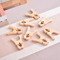Houten Wasknijpers - Kleding Knijpers - Huishoudelijk Gebruik - Natuurlijk Materiaal - 12 x 8 cm - Houtkleur — thumbnail 2