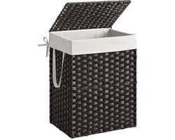 SONGMICS LCB051B01V1 - Smalle Opbergmand met Deksel - 90 L - Verwijderbare Stoffen Zak - Met Handgrepen