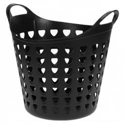 Excellent Houseware Flexibele wasmand - 3x - zwart - 26 liter - kunststof - 40 x 41 cm — thumbnail 2