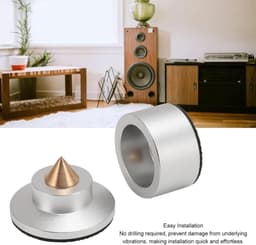 Luidspreker Isolatievoeten - Trillingsdempers - Audio Stabilisatie - Aluminiumlegering met siliconen - 4 Stuks - Zilver — thumbnail 5