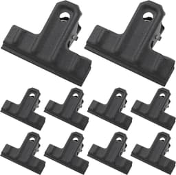 10x Grote Zwarte Metalen Clips 6,5 cm - Sterke Klemmen voor Foto's, Papieren, Zakken en Kantoor — thumbnail 1