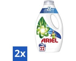 2 x Ariel – Vloeibaar Wasmiddel – Active Odor Defense – 990 ml – 22 wasbeurten - Geurverwijdering Was - Sportkleding Wasmiddel - Vloeibaar Wasmiddel - Geurbestrijding - Wasmiddel Voor Activiteit
