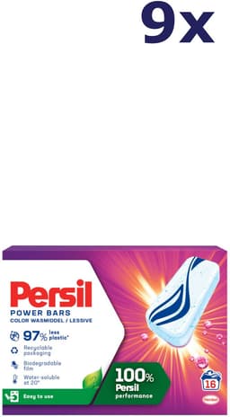Persil Power Bars - Wasmiddel - Gekleurde Was - Voordeelverpakking - 9 x 16 Wasbeurten — thumbnail 1