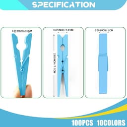Houten Wasknijpers - Kleine Sluitspelden - Ambachten Decoratie - Duurzaam Natuurlijk Materiaal - 6.5 cm - Blauw — thumbnail 2