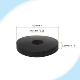 Rubberen Schijven - Afstandhouders Bussen - Trillingen Dempen - Neopreen Materiaal - 25x6.4mm Buitenkant - Zwart — thumbnail 3