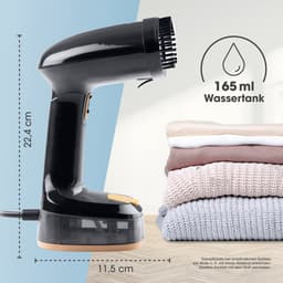 CLEANmaxx stoomstrijkborstel voor kleding | Met 2-in-1-functie – strijkt en verfrist kleding | Compacte stoomstrijkborstel voor onderweg en thuis | Opvouwbare + draagbare stoomborstel 1600 W, incl. waterreservoir van 165 ml — thumbnail 5