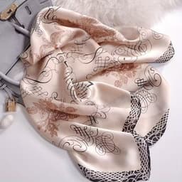 Sjaaltje - Scarf- Accessories - Dames- Bandana's- Halsdoek - Imitatie Zijde - Roos - Khaki — thumbnail 2
