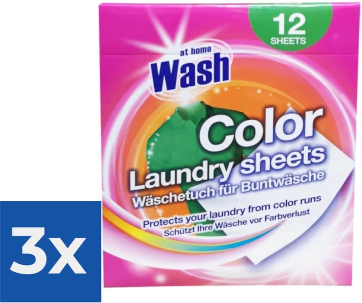 At Home Wash - Kleurdoekjes - Gekleurde Was - 12 Wasbeurten - Voordeelverpakking 3 stuks — afbeelding 1