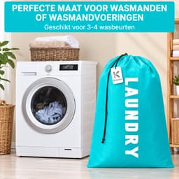Kaiyaya - waszak - grote waszak - waszak voor de wasmachine - set van 2 stuks, groen en grijs, 60x90 cm — thumbnail 4
