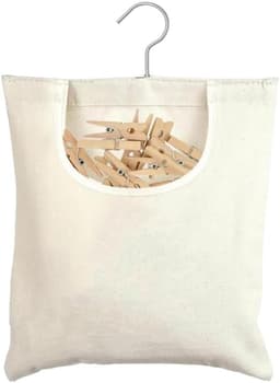 Wasknijperzak - Wasknijpermand - Wasknijpertas - Wasknijperopbergtas - Draagbare Wasknijper - Sokkenopbergtas - 31 x 24 cm - Met Haken - Wasknijperzak Om Op Te Hangen - Herbruikbaar - Houdt pegs schoon en droog - Praktisch — thumbnail 1