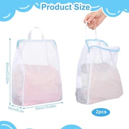 Wäschenetz Set - Wäschesack Waschmaschine Feinwäsche - 2 Stuks 50x60cm - Premium Mesh met Rits - Voor BH Zijde Reizen - Wit — thumbnail 4