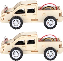 2-set houten spraakgestuurd voertuig DIY speelgoedautokit Wetenschappelijk experimenteel hulpmiddel voor kinderen — thumbnail 4