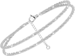 Anklet Voor Vrouwen, Kleine Gelaagde Waterdichte Enkelband Voor Vrouwen, Verstelbare, Enkelband Set Rope Link Strand Klep Voor Vrouwen — thumbnail 1