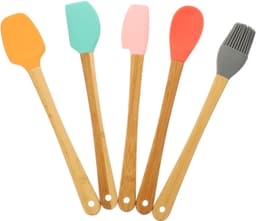 1set Kleurige Bakgereedschappen Silicone Spatula Met Hittebestendige Handvatten Voor Gemakkelijk Bakken Decoreren Van Taarten Desserts — thumbnail 1