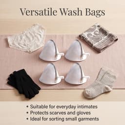 Wasmachine Wasnetten Set van 4 Stuks, Dikke Netten voor Kleding, 18 x 19 cm, Bescherming en Organisatie — thumbnail 4