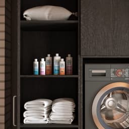 Wasophoogte® Wasmachine Kast Tokyo - Wasmachine verhoger - Wasmachine ombouw - 700(D)*1265(B)*2110(H) mm - Zwart — thumbnail 2
