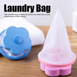 Store_9 - drijvende waslint - herbruikbare wasmachine pluizenvanger - blauw en roze — thumbnail 4