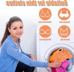 Delicate waszak voor bh's - Siliconen bescherming met knop - Voor ondergoed en kleding, geschikt voor wasmachine, 32A tot 38D cup — thumbnail 3