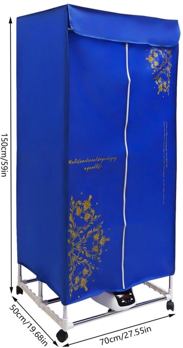 Draagbare Elektrische Droger - Droger - Reisdroger - Draagbare droger voor appartementen - Elektrische kleding drogen - 220V - Blauw — afbeelding 1