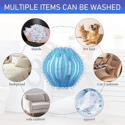 Wasmachine-vangers voor wasmachine, haarvanger voor wasmachine, ballen voor wasmachine, herbruikbare ballen voor wasmachine, schone dierenharen (blauw) — thumbnail 3