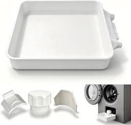 4 stuks -Universele Lekbak Wasmachine - Opvangbak Tegen Lekkage - Afvoerbak voor Wasmachine en Vaatwasser - Eenvoudig te Installeren - Bescherm de Vloer - Afvoerbak Voor Wasmachines - 18cm - Wit — thumbnail 1