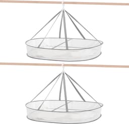 2-delige 1-lagige Opvouwbare Kledingdroogrek – 31,5 inch Gaasachtige Hangende Droger, Ruimtebesparend voor Truien, Waskleding, Met Interne Fixatie, Binnen & Buiten — thumbnail 1