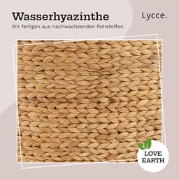 Ruimtebesparende hoek wasmand van waterhyacint met deksel en katoenen waszak — thumbnail 4