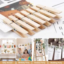 120 stuks mini houten klemmetjes voor decoratie en ophangen — thumbnail 2