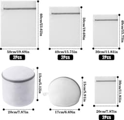 IMPERATORIS® Waszakjes voor Wasmachine - Bescherming voor Fijne Was en Schoenen - Mesh Wasnet met Rits - Voorkomt Slijtage - Set van 10 - Wit - Waszakken set — thumbnail 2
