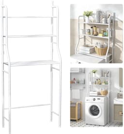 Amolass - Wasmachine Kast - Wasmachine Ombouw - Opbouwmeubel - Opbergrek - 160x68x25cm - Wit - Wasmachine Max 90x68cm (LxB) — thumbnail 2