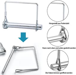 Pijpklepplinten 5 stuks 8 mm klapsplint met borgpen voor tuin en haken — thumbnail 5