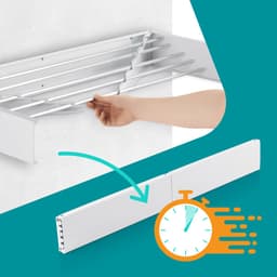 EASYmaxx opvouwbare wanddroger - 80 x 10,5 x 2,3 - 40 cm - roestvrij staal/wit — thumbnail 2