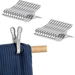 Wasknijpers van roestvrij staal, 9 cm, grote wasknijper, metaal, geschikt voor strandstoelen, dikke dekbedden, kleding en lakens, wasknijpers — thumbnail 1